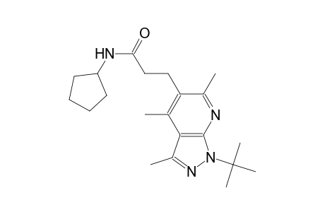 1H-pyrazolo[3,4-b]pyridine-5-propanamide, N-cyclopentyl-1-(1,1-dimethylethyl)-3,4,6-trimethyl-