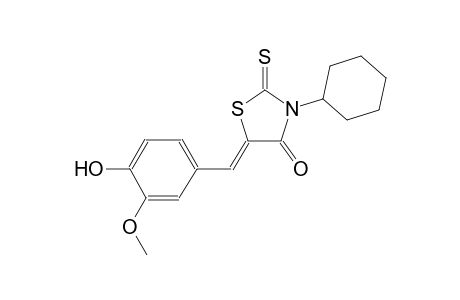 (5Z)-3-cyclohexyl-5-(4-hydroxy-3-methoxybenzylidene)-2-thioxo-1,3-thiazolidin-4-one