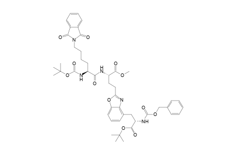 (2S)-2-[[(2S)-6-(1,3-dioxo-2-isoindolyl)-2-[[(2-methylpropan-2-yl)oxy-oxomethyl]amino]-1-oxohexyl]amino]-4-[4-[(2S)-3-[(2-methylpropan-2-yl)oxy]-3-oxo-2-(phenylmethoxycarbonylamino)propyl]-1,3-benzoxazol-2-yl]butanoic acid methyl ester