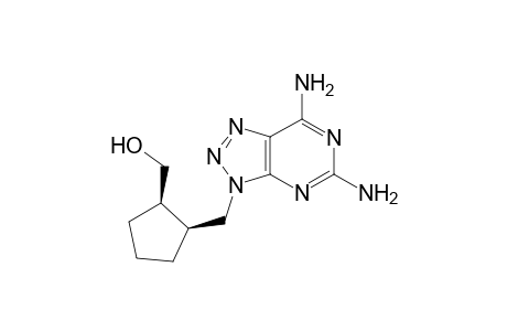 (+-)-cis-2,6-Diamino-8-aza-9-[2-(hydroxymethyl)cyclopentylmethyl]purine