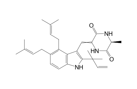 (6S)-3-{[2-(1,1-Dimethylprop-2-en-1-yl)-4,5-bis(3-methylbut-2-en-1-yl)-1H-indol-3-yl]methylidene}-6-methylpiperazine-2,5-dione