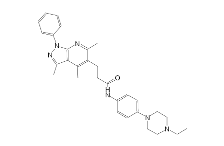 1H-pyrazolo[3,4-b]pyridine-5-propanamide, N-[4-(4-ethyl-1-piperazinyl)phenyl]-3,4,6-trimethyl-1-phenyl-