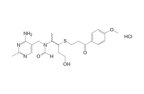 N-[(4-amino-2-methyl-5-pyrimidinyl)methyl]-N-{2-[(2-p-anisoylethyl)thio]-4-hydroxy-1-methyl-1-butenyl}formamide, monohydrochloride