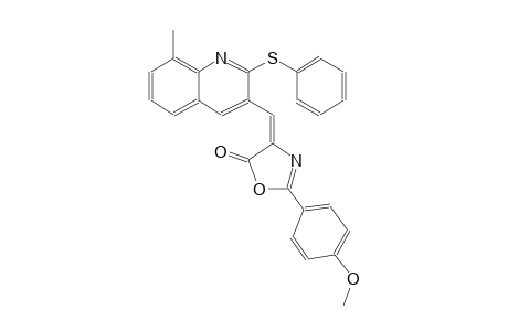 5(4H)-oxazolone, 2-(4-methoxyphenyl)-4-[[8-methyl-2-(phenylthio)-3-quinolinyl]methylene]-, (4E)-