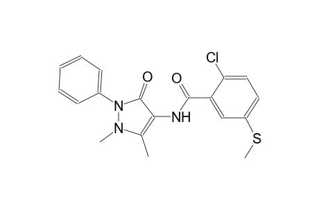 2-Chloro-N-(1,5-dimethyl-3-oxo-2-phenyl-2,3-dihydro-1H-pyrazol-4-yl)-5-(methylsulfanyl)benzamide