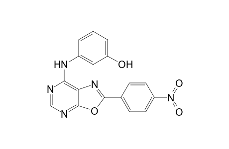 3-[[2-(4-nitrophenyl)-7-oxazolo[5,4-d]pyrimidinyl]amino]phenol