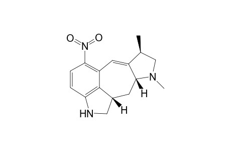 (3S, 5R, 8R)-5(10-9)abeo-2,3.beta.-Dihydro-6-methyl-8.beta.-methyl-12-nitro-9, 10-didehydroergoline