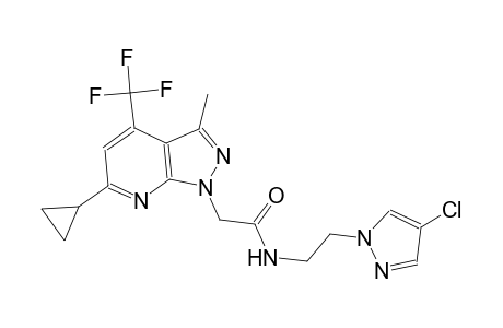 1H-pyrazolo[3,4-b]pyridine-1-acetamide, N-[2-(4-chloro-1H-pyrazol-1-yl)ethyl]-6-cyclopropyl-3-methyl-4-(trifluoromethyl)-