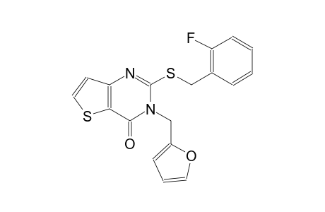 thieno[3,2-d]pyrimidin-4(3H)-one, 2-[[(2-fluorophenyl)methyl]thio]-3-(2-furanylmethyl)-