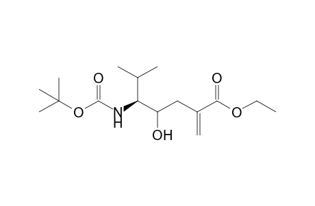 (4RS,5S)-5-(tert-Butoxycarbonylamino)-4-hydroxy-6-methyl-2-methyleneheptanoic acid ethyl ester