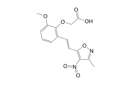 2-{2-methoxy-6-[(E)-2-(3-methyl-4-nitro-1,2-oxazol-5-yl)ethenyl]phenoxy}acetic acid