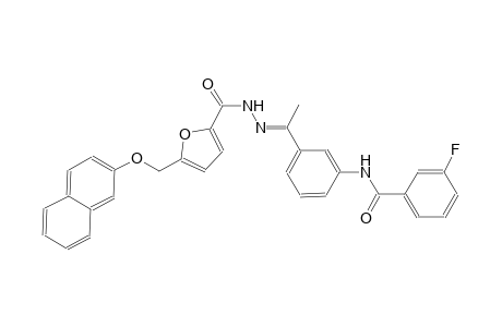 3-fluoro-N-[3-((1E)-N-{5-[(2-naphthyloxy)methyl]-2-furoyl}ethanehydrazonoyl)phenyl]benzamide
