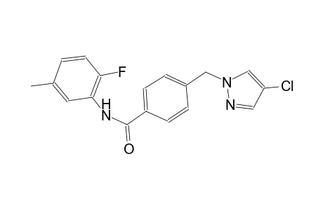 4-[(4-chloro-1H-pyrazol-1-yl)methyl]-N-(2-fluoro-5-methylphenyl)benzamide
