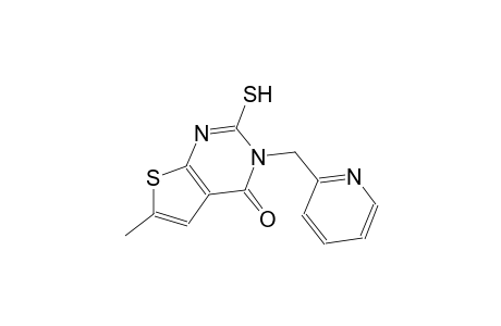 6-methyl-3-(2-pyridinylmethyl)-2-sulfanylthieno[2,3-d]pyrimidin-4(3H)-one