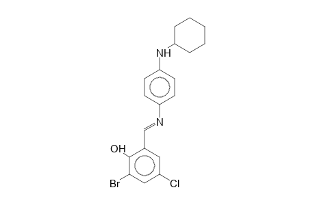 2-Bromo-4-chloro-6-((E)-([4-(cyclohexylamino)phenyl]imino)methyl)phenol