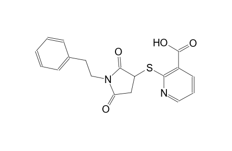 3-pyridinecarboxylic acid, 2-[[2,5-dioxo-1-(2-phenylethyl)-3-pyrrolidinyl]thio]-