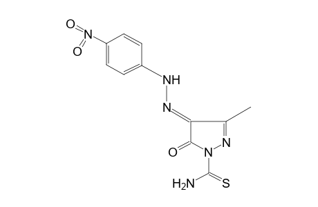 4,5-DIOXO-3-METHYLTHIO-2-PYRAZOLINE-1-CARBOXAMIDE, 4-[(p-NITROPHENYL)HYDRAZONE]