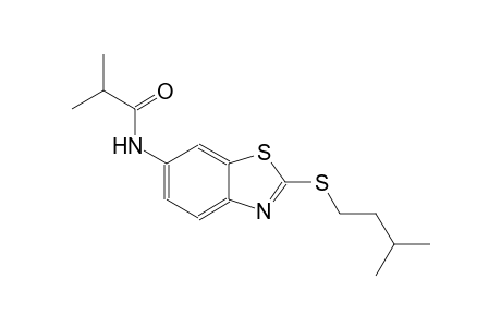 N-[2-(isopentylsulfanyl)-1,3-benzothiazol-6-yl]-2-methylpropanamide
