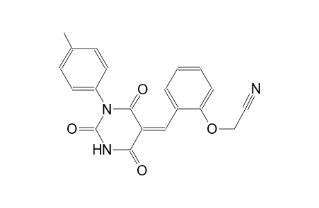 {2-[(Z)-(1-(4-methylphenyl)-2,4,6-trioxotetrahydro-5(2H)-pyrimidinylidene)methyl]phenoxy}acetonitrile