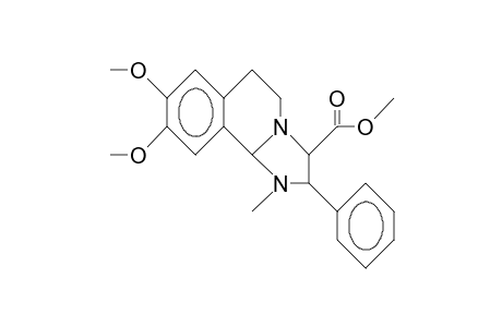 1,2,3,5,6,10b-Hexahydro-8,9-dimethoxy-1-methyl-2-phenyl-imidazo(2,1-A)isoquinoline-3-carboxylic acid, methyl ester