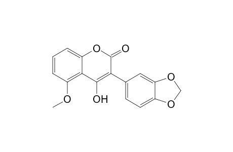 4-Hydroxy-5-methoxy-3-(3,4-methylenedioxyphenyl)-1-benzopyran-2-one