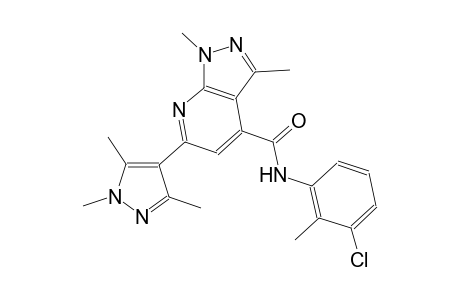 N-(3-chloro-2-methylphenyl)-1,3-dimethyl-6-(1,3,5-trimethyl-1H-pyrazol-4-yl)-1H-pyrazolo[3,4-b]pyridine-4-carboxamide