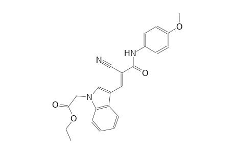 ethyl {3-[(1E)-2-cyano-3-(4-methoxyanilino)-3-oxo-1-propenyl]-1H-indol-1-yl}acetate