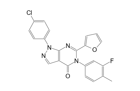 4H-pyrazolo[3,4-d]pyrimidin-4-one, 1-(4-chlorophenyl)-5-(3-fluoro-4-methylphenyl)-6-(2-furanyl)-1,5-dihydro-