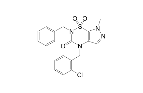 2-BENZYL-4-(ORTHO-CHLOROBENZYL)-7-METHYL-1,1,3-TRIOXO-2H,4H-PYRAZOLO-[4,5-E]-[1,2,4]-THIADIAZINE