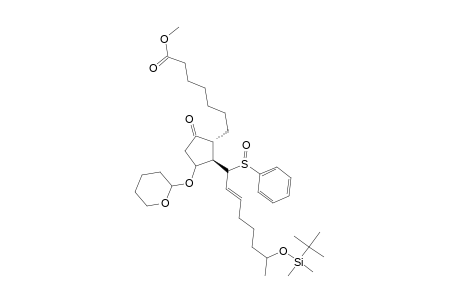 Prost-14-en-1-oic acid, 19-[[(1,1-dimethylethyl)dimethylsilyl]oxy]-9-oxo-13-(phenylsulfinyl)-11-[(tetrahydro-2H-pyran-2-yl)oxy]-, methyl ester, (11.alpha.,13S,14E,19R)-(.+-.)-