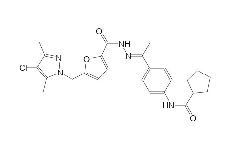 N-[4-((1E)-N-{5-[(4-chloro-3,5-dimethyl-1H-pyrazol-1-yl)methyl]-2-furoyl}ethanehydrazonoyl)phenyl]cyclopentanecarboxamide