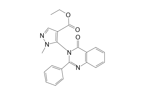 1-Methyl-5-(4-oxo-2-phenyl-3-quinazolinyl)-4-pyrazolecarboxylic acid ethyl ester