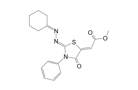 (Z)-Methyl 2-[((Z)-2-cyclohexylidenehydrazono)-4-oxo-3-phenylthiazolidin-5-ylidene]acetate