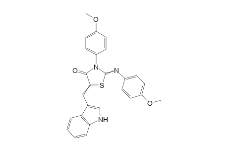 2-(p-methoxyphenylimino)-3-p-methoxyphenyl-5-(1H-indol-3-yl)methylene-1,3-thiazolidine-4-ketone