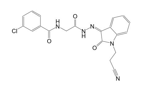 3-chloro-N-(2-{(2Z)-2-[1-(2-cyanoethyl)-2-oxo-1,2-dihydro-3H-indol-3-ylidene]hydrazino}-2-oxoethyl)benzamide