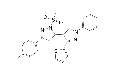 2-(methylsulfonyl)-1'-phenyl-3'-(thiophen-2-yl)-5-(p-tolyl)-3,4-dihydro-1'H,2H-3,4'-bipyrazole