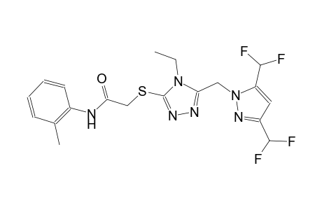 2-[(5-{[3,5-bis(difluoromethyl)-1H-pyrazol-1-yl]methyl}-4-ethyl-4H-1,2,4-triazol-3-yl)sulfanyl]-N-(2-methylphenyl)acetamide