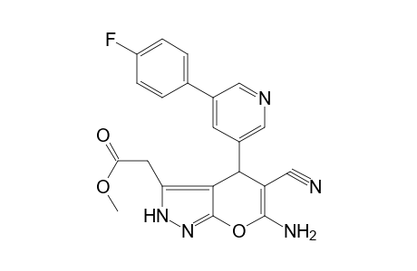 Pyrano[2,3-c]pyrazole-3-acetic acid, 6-amino-5-cyano-4-[5-(4-fluorophenyl)-3-pyridinyl]-2,4-dihydro-, methyl ester