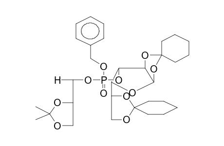 BENZYL(D,L-2,3-ISOPROPYLIDENEDIOXY-1-PROPOXY)(1,2;5,6-DICYCLOHEXYLIDENE-ALPHA-D-GLUCOFURANOSO-3)PHOSPHATE
