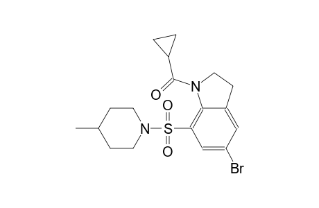 1H-indole, 5-bromo-1-(cyclopropylcarbonyl)-2,3-dihydro-7-[(4-methyl-1-piperidinyl)sulfonyl]-