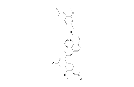 threo-4-[1-(4-Acetoxy-3-methoxyphenyl)-1,3-diacetoxyprop-2-yloxy]-1-[3-(.alpha.-methyl-4-acetoxy-3-methoxybenzyloxy)propenyl]-2-methoxybenzene