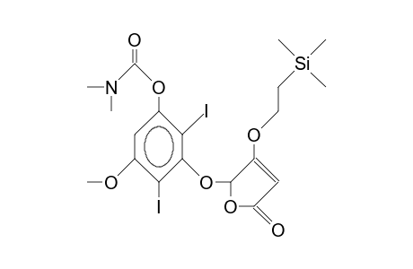 5-(2,6-Diiodo-3-<N,N-dimethyl-carbamoyloxy>-5-methoxy-phenoxy)-4-(2-trimethylsilyl-eth-1-oxy)-2(5H)-furanone