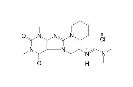 1H-purine-7-ethanaminium, N-[(E)-(dimethylamino)methylidene]-2,3,6,7-tetrahydro-1,3-dimethyl-2,6-dioxo-8-(1-piperidinyl)-, chloride