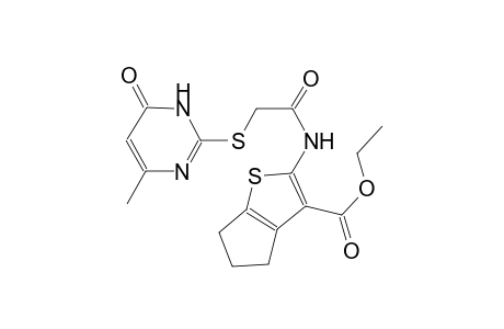 2-[[2-[(4-keto-6-methyl-1H-pyrimidin-2-yl)thio]acetyl]amino]-5,6-dihydro-4H-cyclopenta[b]thiophene-3-carboxylic acid ethyl ester