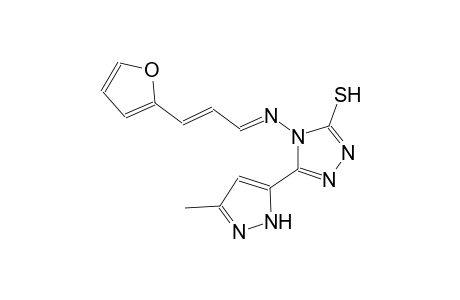 4-{[(E,2E)-3-(2-furyl)-2-propenylidene]amino}-5-(3-methyl-1H-pyrazol-5-yl)-4H-1,2,4-triazol-3-yl hydrosulfide