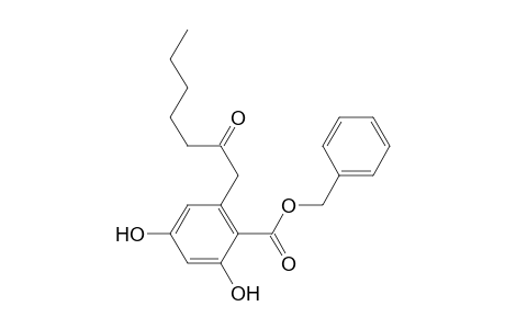 Benzyl 2,4-dihydroxy-6-(2-oxoheptyl)benzoate
