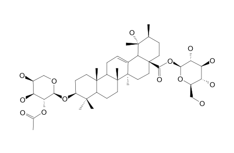 Pomolic-acid-3.beta.-O.alpha.-L-2-acetoxyarabinopyranosyl-28-O.beta.-D-glucopyranoside