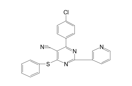 4-(p-CHLOROPHENYL)-6-(PHENYLTHIO)-2-(3-PYRIDYL)-5-PYRIMIDINECARBONITRILE