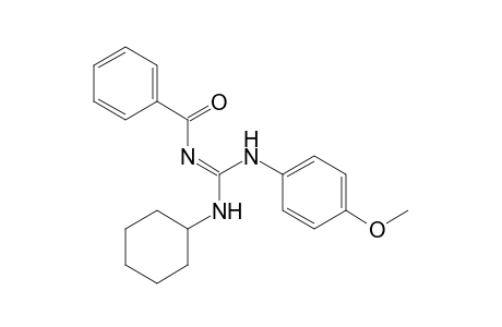 1-Cyclohexylamino(phenylcarbonylimino)methylamino-4-methoxybenzene