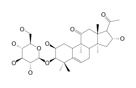 PERSEAPICROSIDE-A;HEXANORCUCURBITACIN-F-3-O-BETA-D-GLUCOPYRANOSIDE;2-BETA,16-ALPHA-DIHYDROXY-22,23,24,25,26,27-HEXANORCUCURBIT-5-ENE-11,20-DIONE-3-